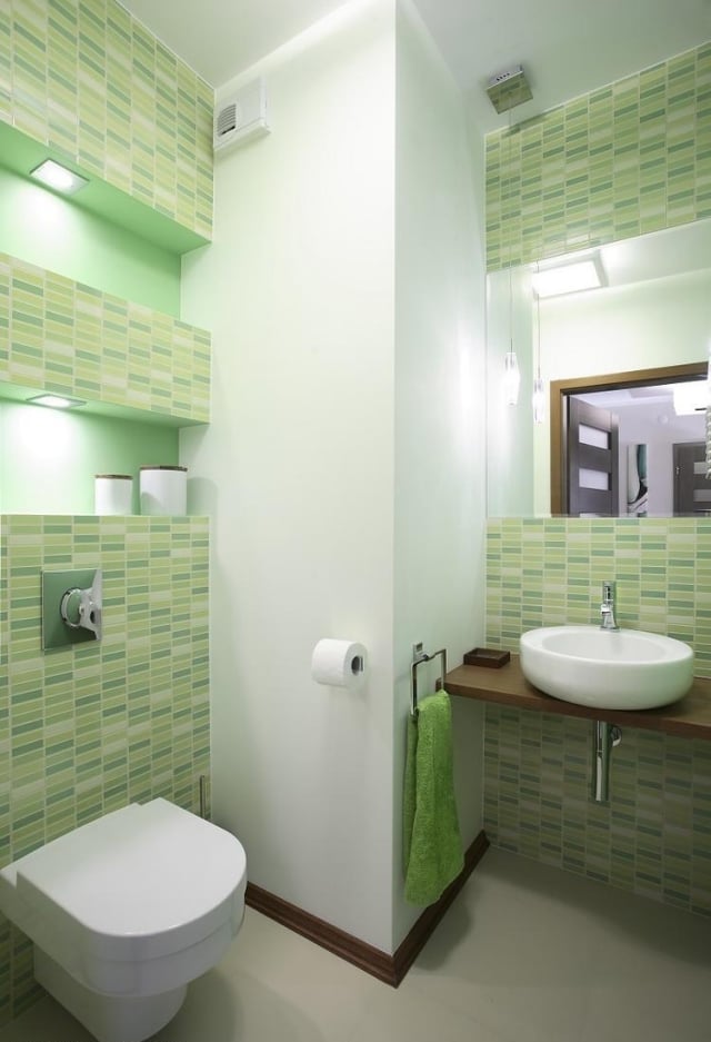 idées-pour-petite-salle-de-bain-faience-rectangulaire-verte