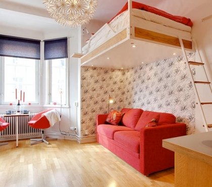 lit escamotable plafond bois-suspension-canapé-droit