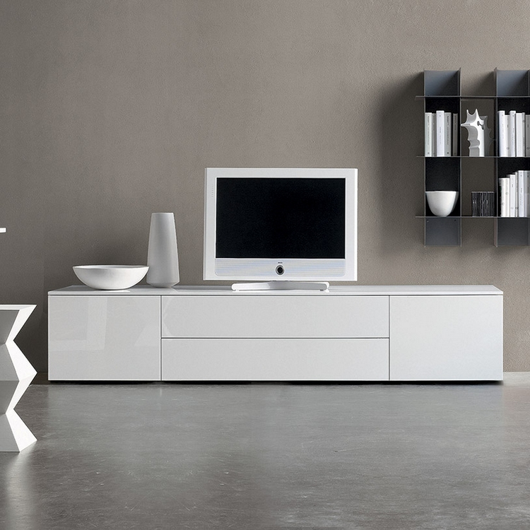 meuble-tv-moderne-blanc-laqué-armoire-portes-sans-poignées