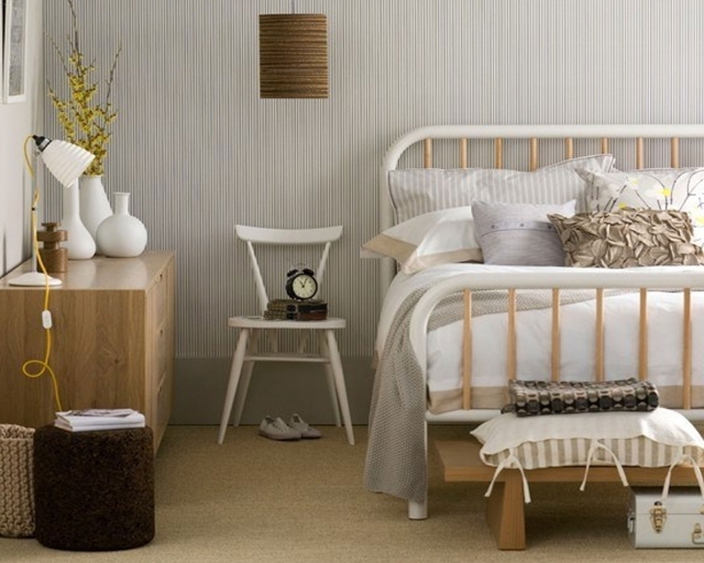 meubles scandinaves chambre coucher-bois-clair-blanc