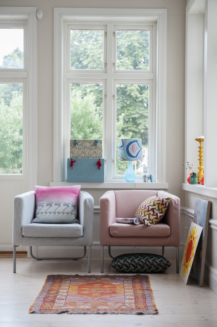meubles scandinaves -fauteuils-blanc-rose-quartz