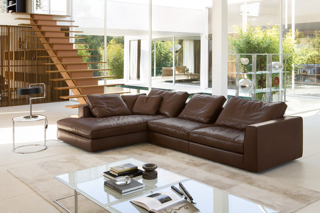 moderne-canapé-d'angle-couleur-marron-cuir