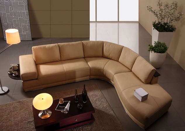 moderne-canapé-d'angle-cuir-couleur-beige