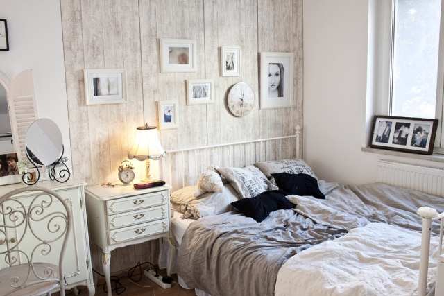 papiers peints bois vieilli peint-blanc-chambre-vintage