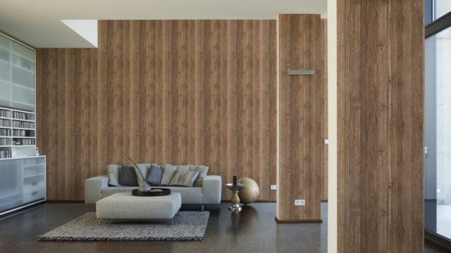 Papiers peints aspect bois et inspiration nature en 47 photos ! Salon Contemporain inspiration