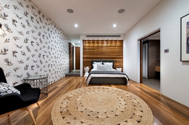 Papiers peints aspect bois et inspiration nature en 47 photos ! Inspiration Moderne Chambre