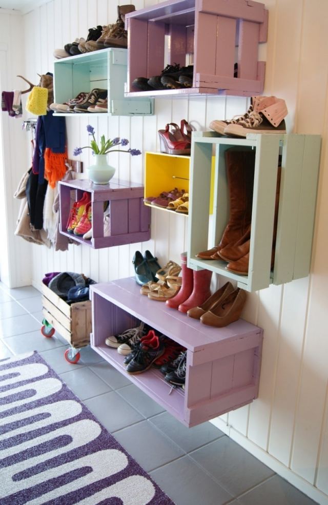 pratique-meuble-chaussures-DIY-bois-fixé-mur