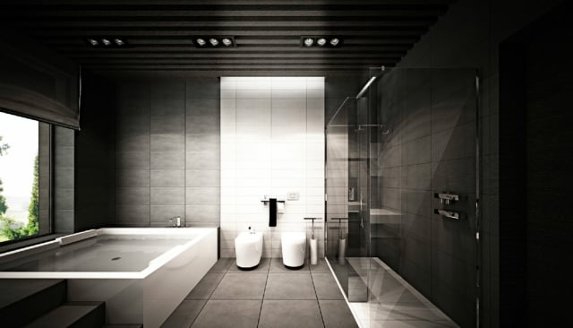salle-bain-design-luxe-bien-être-Peter-Sergeev-baignoire-grande-blanche-douche-italienne-granit