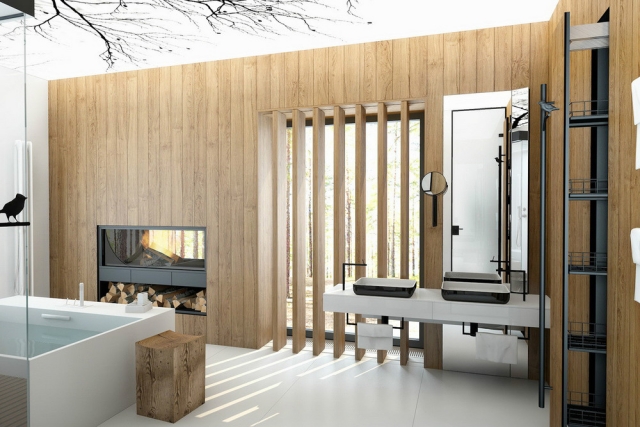 salle-bain-design-luxe-bien-être-bois-concept-nature-cheminée