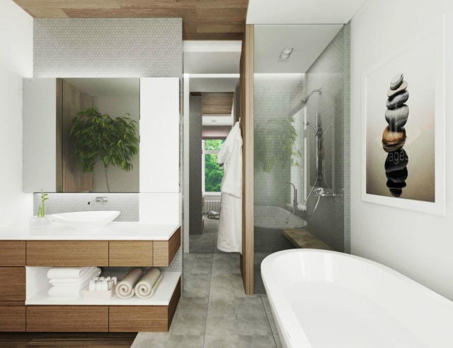 salle-bain-design-luxe-bien-être-marina-izmailova-meubles-bois-miroir-plantes-douche-italienne