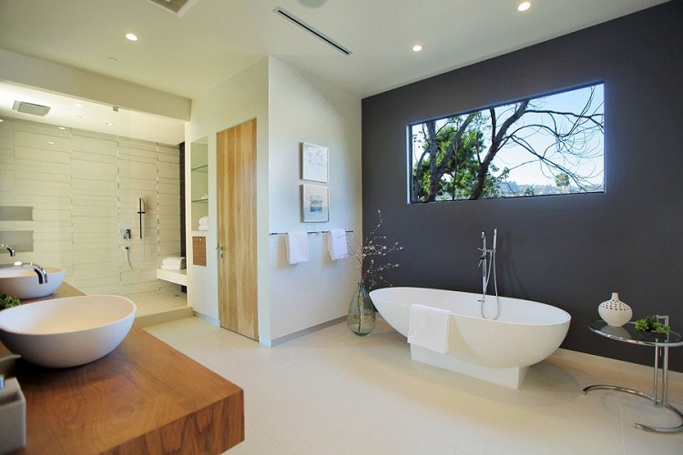 salle-bain-moderne-confortable-baignoire-ovale-peinture-anthracite