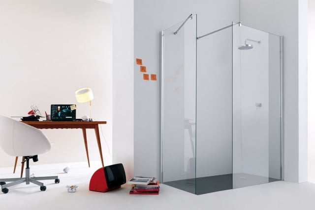 receveur de douche extra plat salle-bain-moderne-receveur-douche-extra-plat-gris-foncé-parois-verre