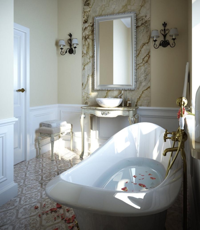 salle-bain-rétro-carreaux-ciment-marbre-miroir