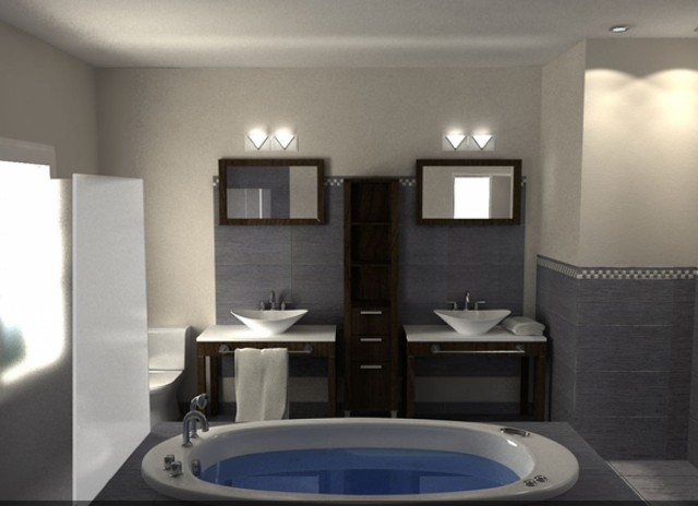 salle-de-bain-moderne-baignoire-lavabo-miroirs