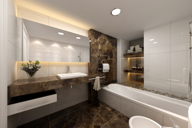 salle-de-bain-moderne-beau-luminaire-étagère-baignoire