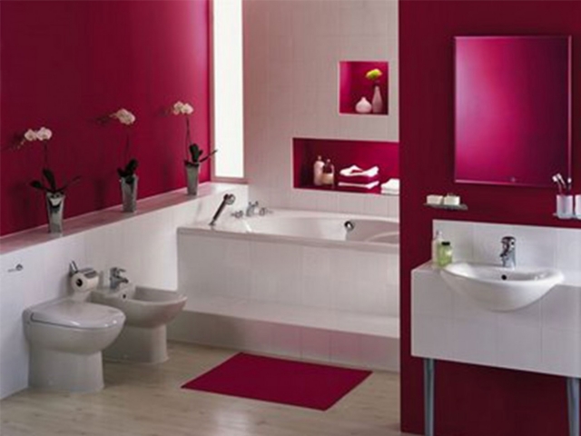 salle-de-bain-moderne-couleur-cyclamen-blanche-baignoire-lavabo