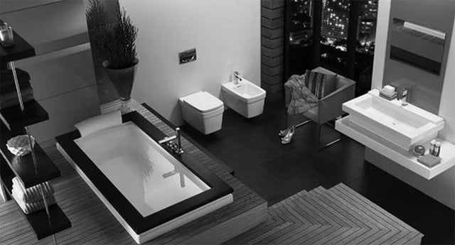 salle-de-bain-moderne-couleur-noire-grise-lavabo-toilettes