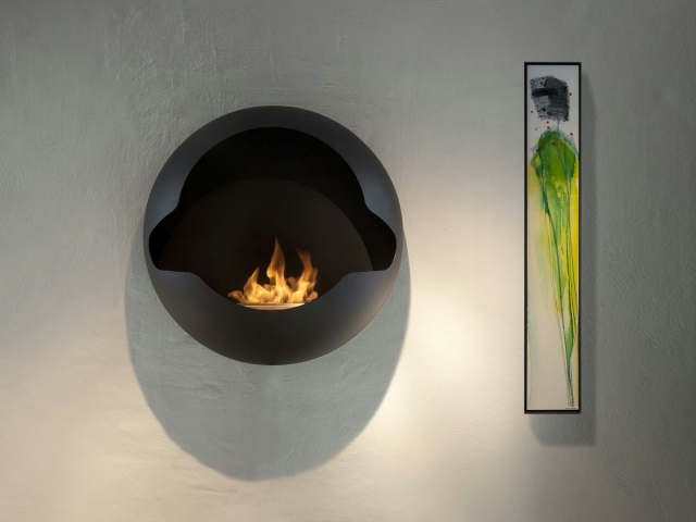 cheminée bioéthanol tradition-design-contemporain-Vauni-cheminée-bioéthanol-ronde-noire-murale-modèle-Cupola