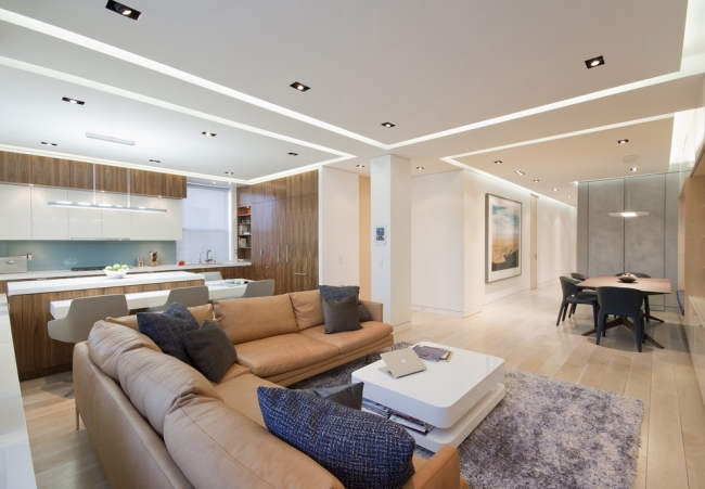 33-idées-plafond-moderne-design-élégant-blanc-suspendu-éclairage-encastré