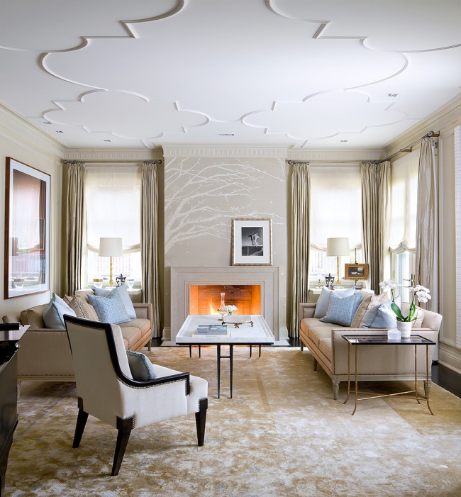 plafond moderne 33-idées-plafond-moderne-design-élégant-plâtre-blanc-salon plafond moderne