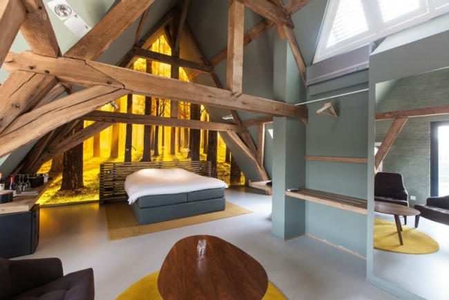 87-idées-chambre-coucher-moderne-touche-design-tête-lit-branches-tressées-papier-peint-panoramique-automne