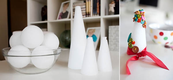 bricolage-déco-Noël-originale-cônes-boules-boutons