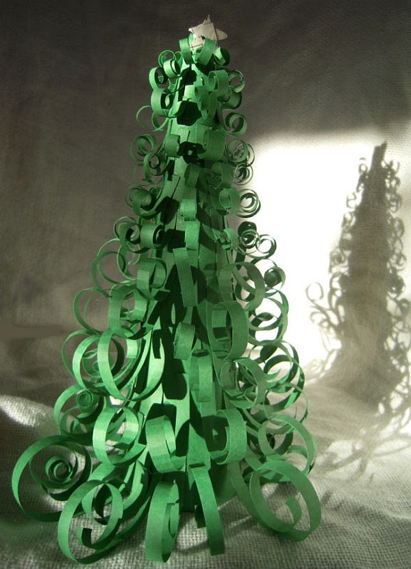 bricolage-facile-sapin-Noël-original-DIY-papier-vert