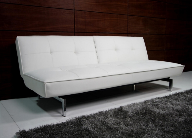 canapé cuir canapé-cuir-convertible-parfait-chaque-intérieur-blanc-pieds-métalliques-élégant-design-épuré