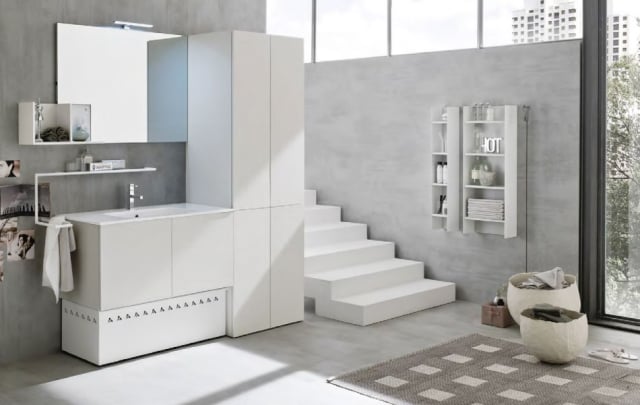 collection-Start-idées-salle-de-bains-miroir-rectangulaire-sous-lavabo-étagères-murales
