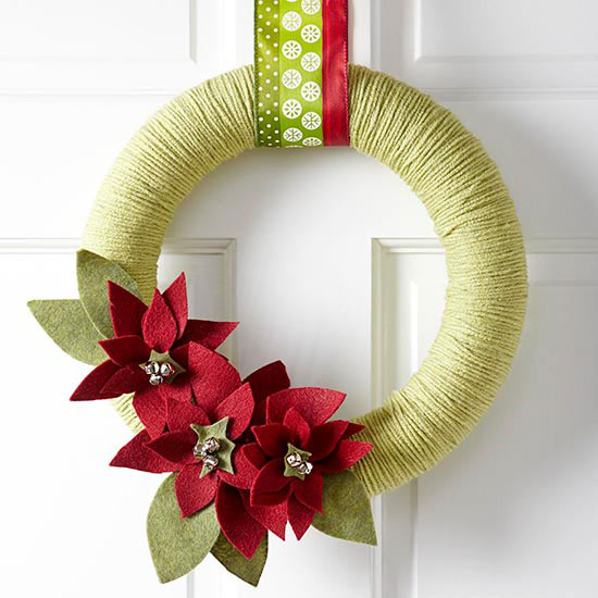 couronne-de-Noël-porte-DIY-fleurs-base-verte