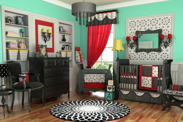 déco-chambre-bébé-28-rideaux-rouge-dentelle-noire-chambre-bébé-élégante