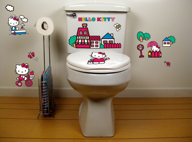 déco-de-toilette-idée-originale-Hello-Kitty
