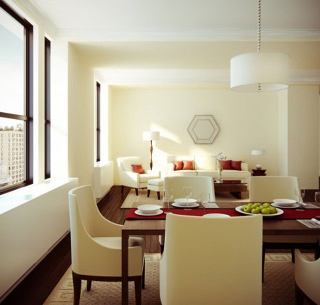 déco-salle-à-manger-idée-originale-chaises-cuir-blanc