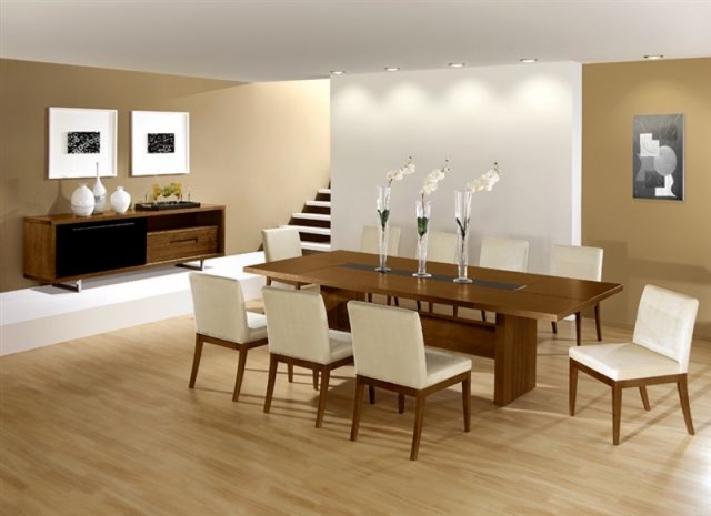 déco-salle-à-manger-idée-originale-table-rectangulaire-bois-chaises-blanches