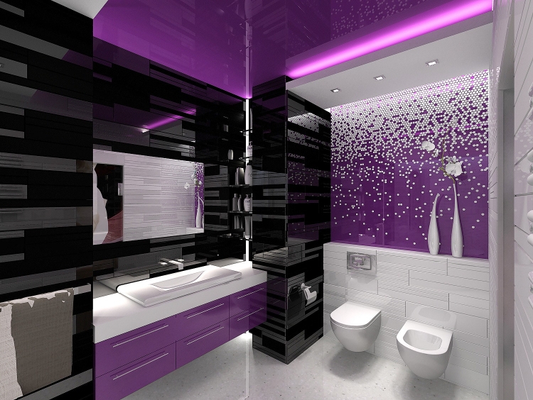 déco-salle-bains-carrelae-violet-blanc-noir