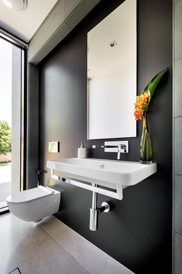déco-toilette-noir-blanc-sanitaire-montage-mural-idées-modernes