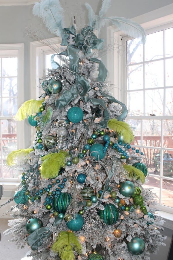 décoration de Noël 2014 sapin-argent-nuances-vert