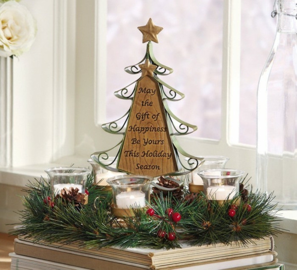 décoration-Noël-branches-sapin-baie-message