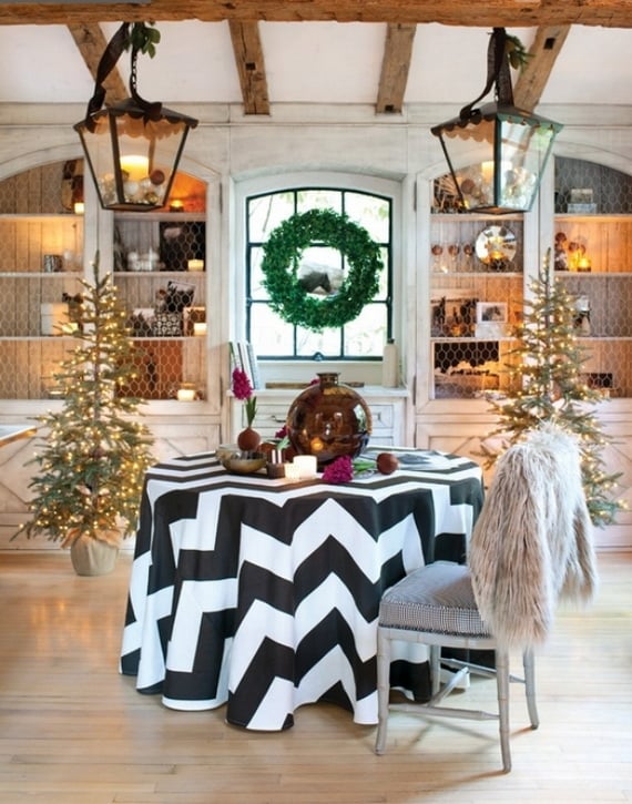 décoration-Noël-vintage-nappe-motif-chevron