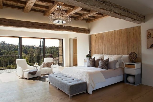 décoration chambre à coucher style-rustique-bois