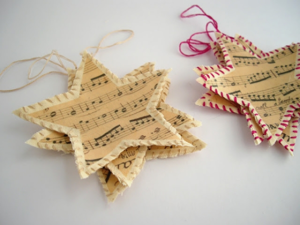 décoration-de-Noël-étoiles-papier-notes