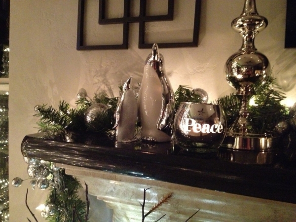 décoration-de-Noël-manteau-de-cheminée-figurines-décoratives