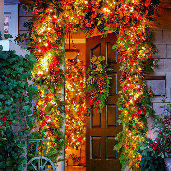 décoration-de-Noël-porte-entrée-luminaire-led