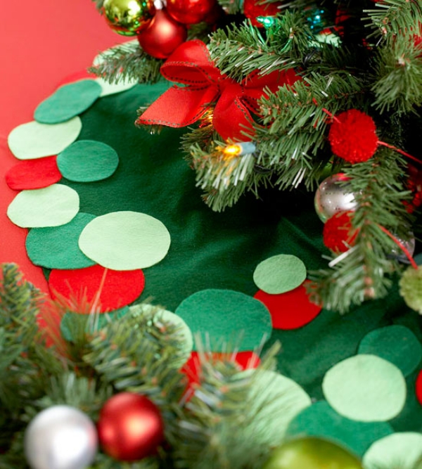 décoration de Noël sapin-cercles-vert-ruban