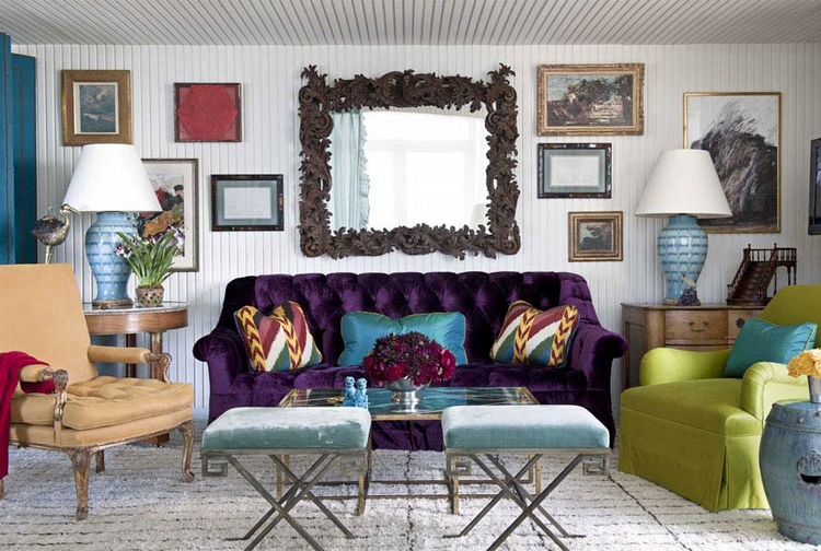 décoration intérieure colorée salle de séjour de style éclectique