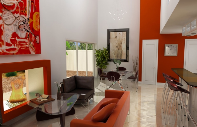 décoration-salon-idée-originale-accents-rouges-canapé-mur