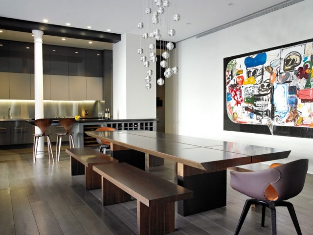 design-salle-manger-moderne-éclairage-design-art
