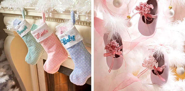 déco-Noël-faire-soi-même-première-fête-bébé-chaussettes-bébé-chaussures-fille-bébé-déco