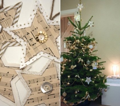 déco-arbre- Noël-DIY-papier-musique-tutoriel-étoiles-décoratives-sapin