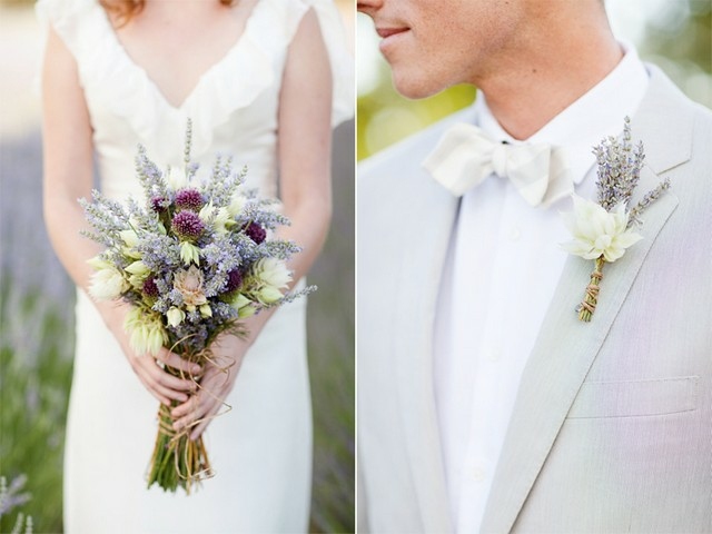 déco-mariage-lavande-bouquet-mariée-boutonnière